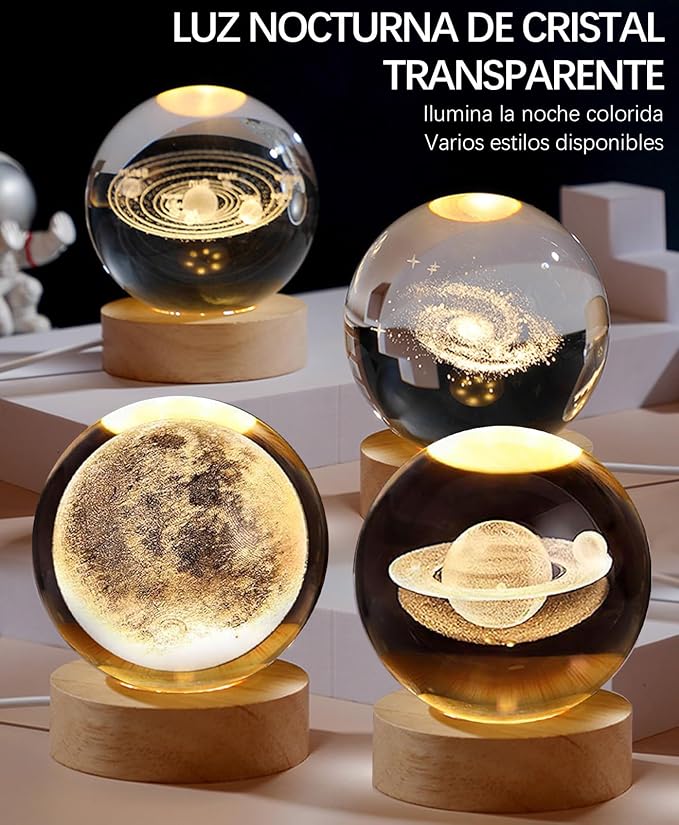 Esfera de Luz Eterna de Cristal 3D