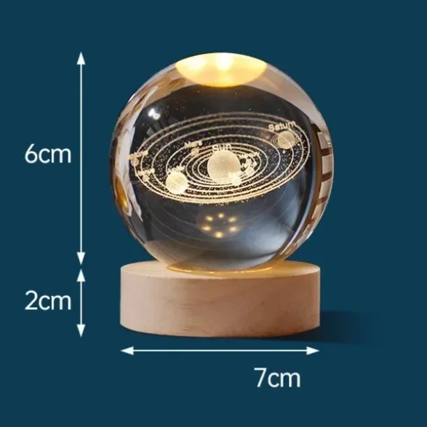 Esfera de Luz Eterna de Cristal 3D